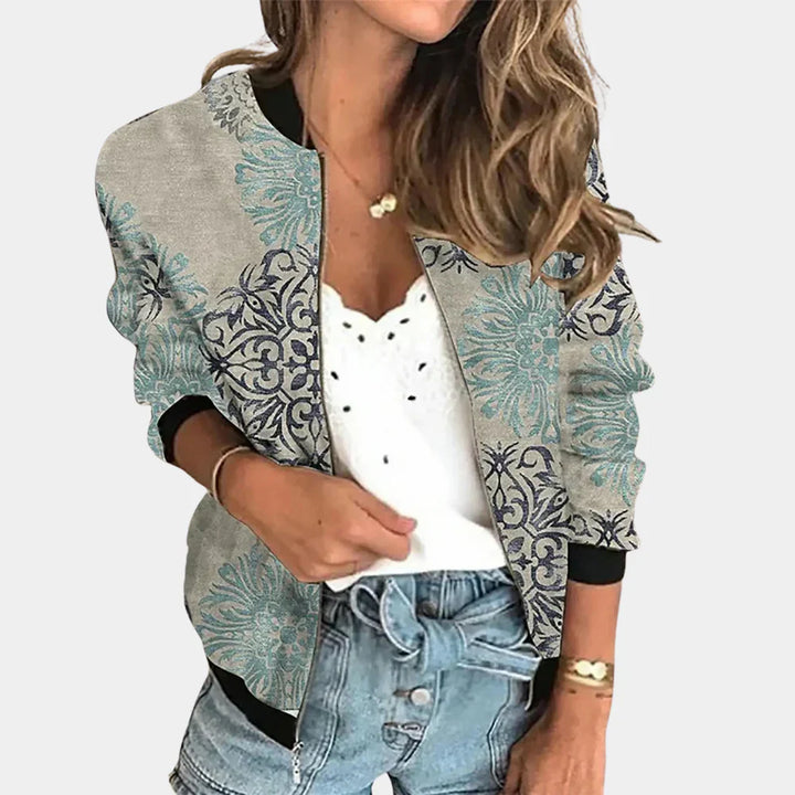 Trendy Trykt Jakke med Blomsterdesign
