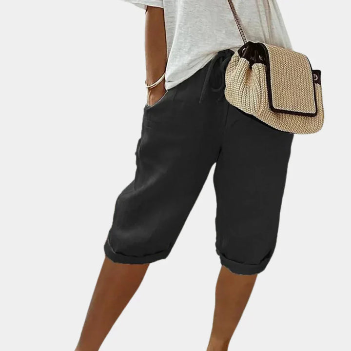 Komfortable Lin-Blanding Kvinners Shorts