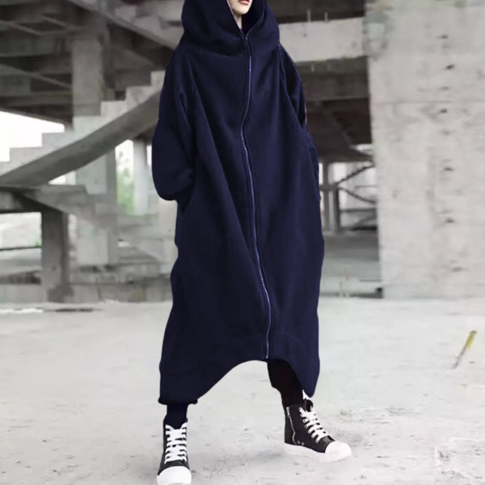 Oversized Kvinners Frakk med Hette og Glidelås – Cozy Eleganse for Alle Sesonger