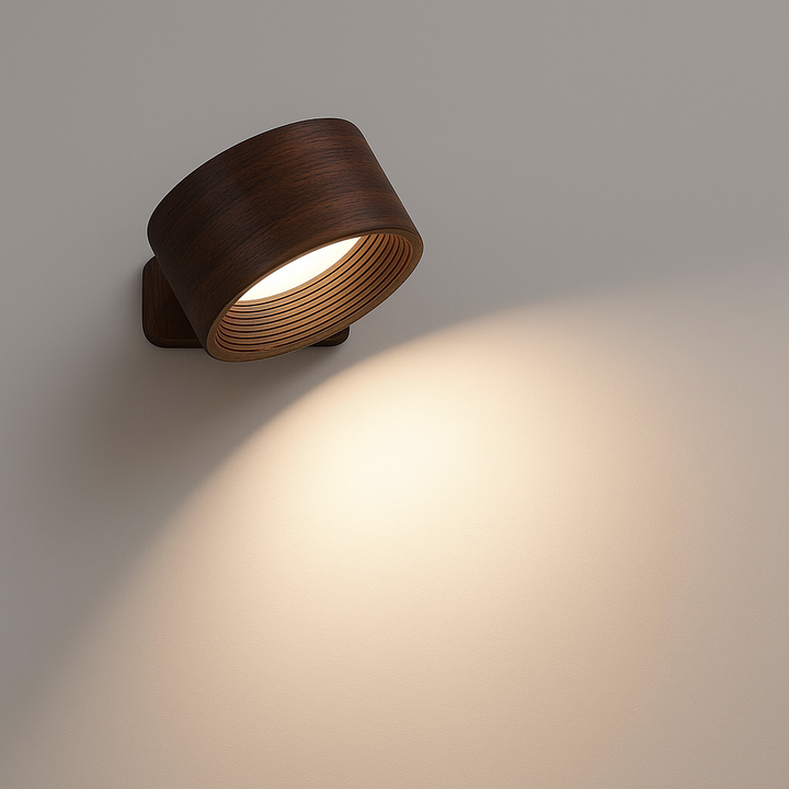 Trådløs LED-vegglampe med 360°-rotasjon, berøringsdimming, 3 lysfarger og USB-C-batteri