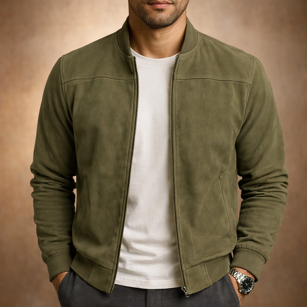 Bomberjakke i semsket look til herre – lett smart casual-jakke