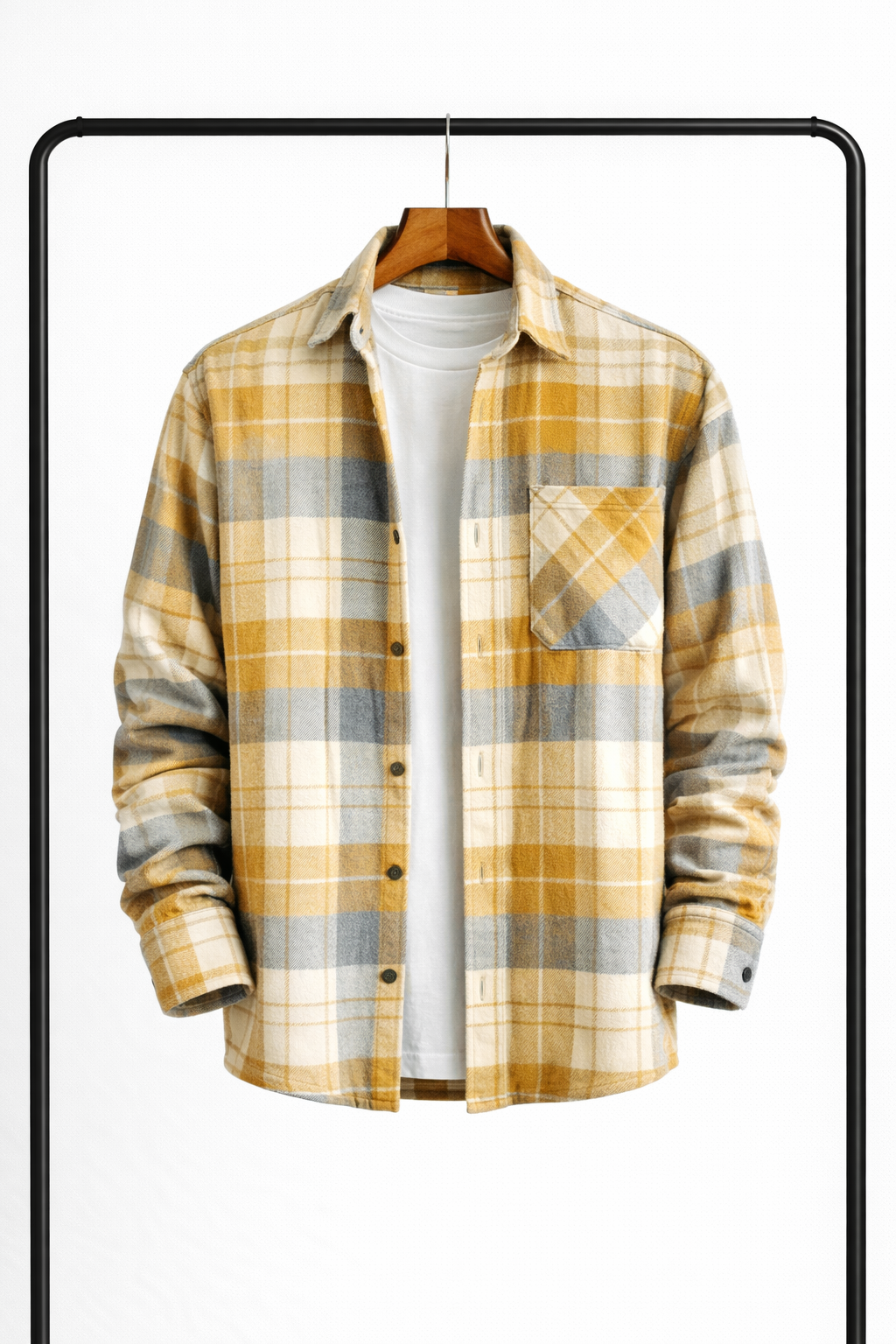 Klassisk rutete overshirt for menn – varm, behagelig skjortejakke som mellomlag
