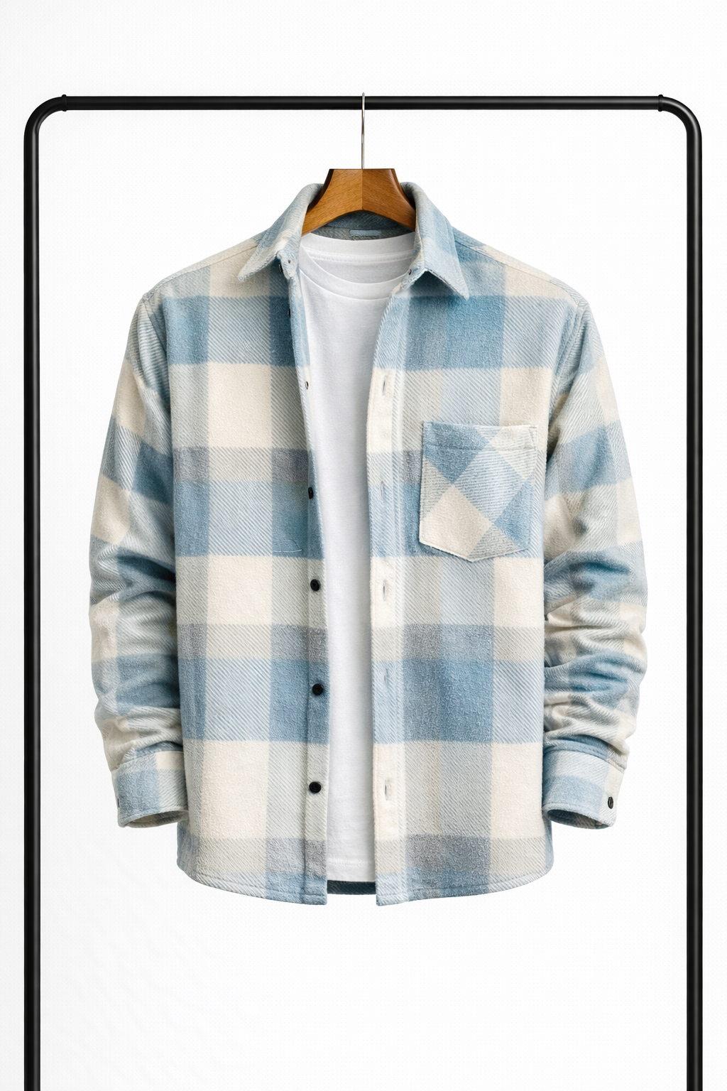 Klassisk rutete overshirt for menn – varm, behagelig skjortejakke som mellomlag