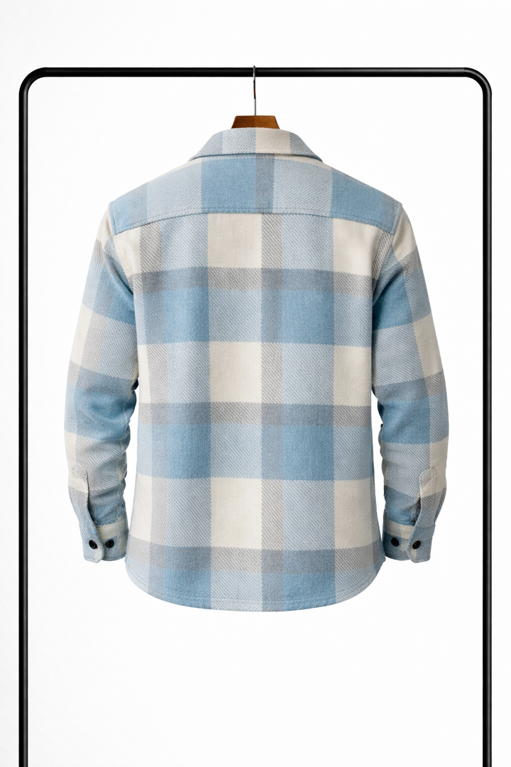 Klassisk rutete overshirt for menn – varm, behagelig skjortejakke som mellomlag