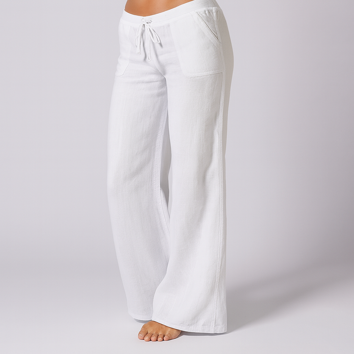 Linen Bland Løs Passform Casual Bukser