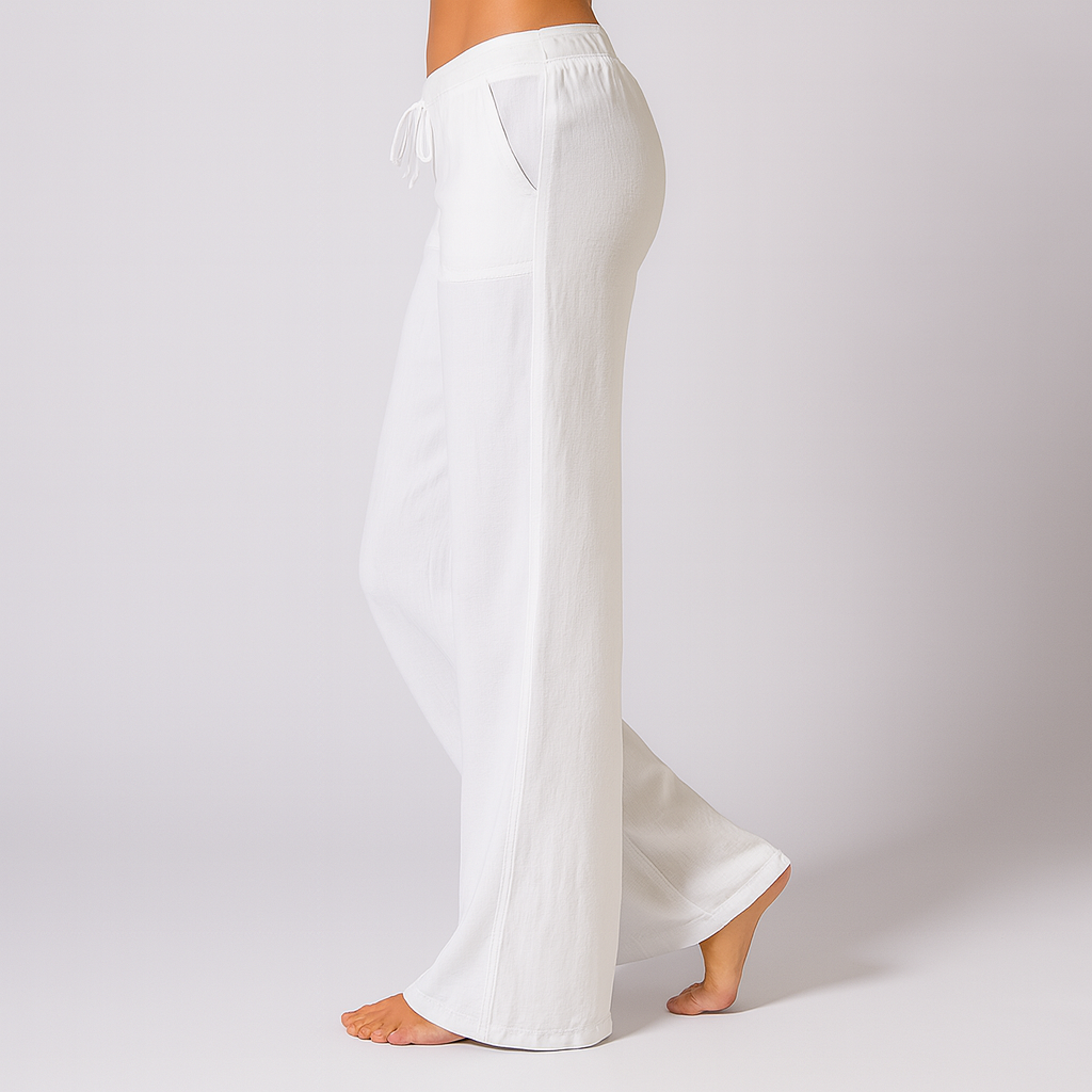 Linen Bland Løs Passform Casual Bukser