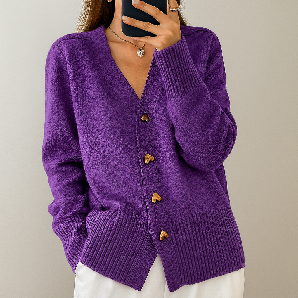 Koselig V-hals Strikket Cardigan