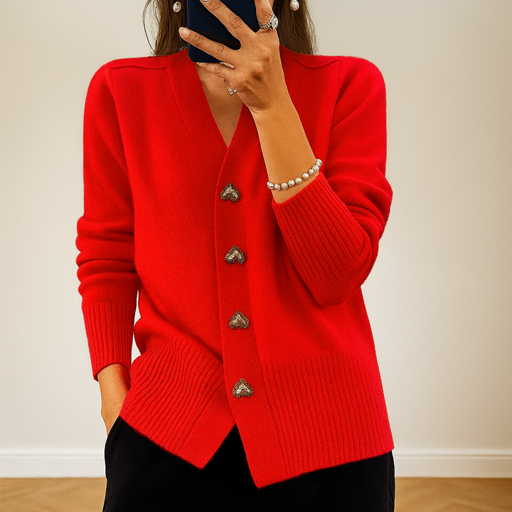 Koselig V-hals Strikket Cardigan
