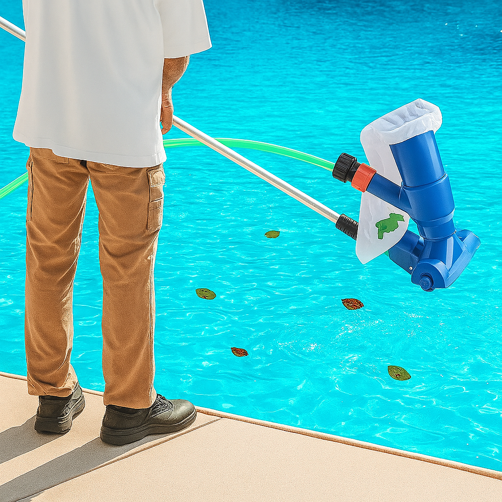 Pool Vakuumrenser med Ruskinnsamlingspose