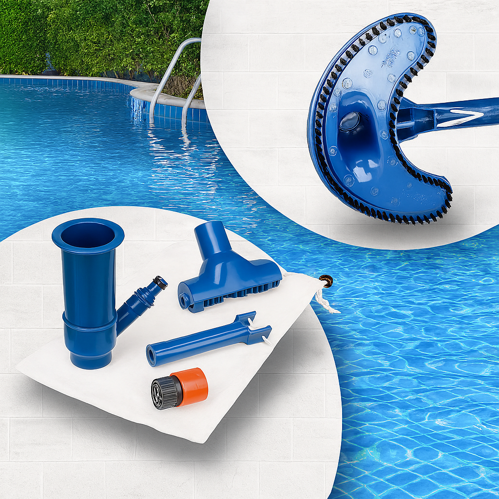 Pool Vakuumrenser med Ruskinnsamlingspose