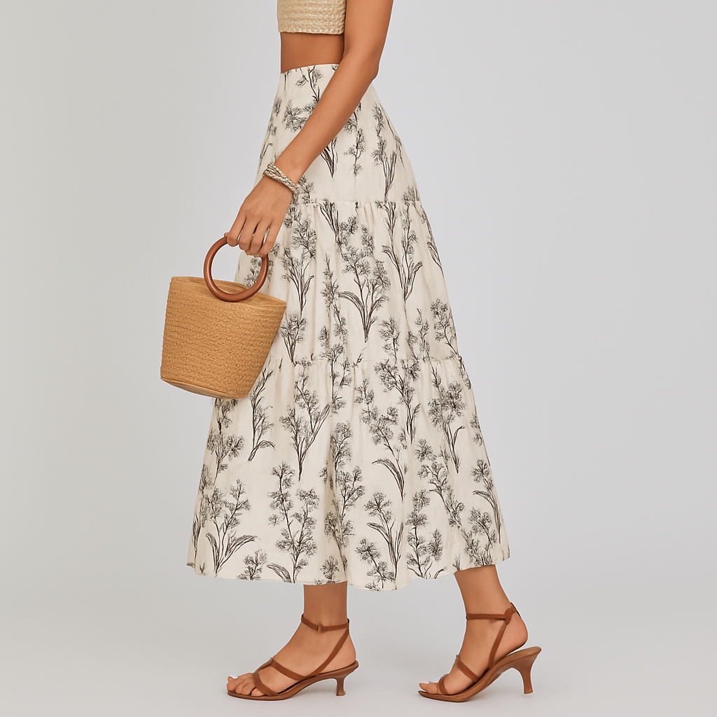 Kvinners Midi Skjørt