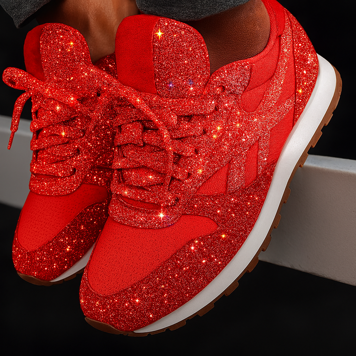 Kvinners Glitter Chunky Sneakers