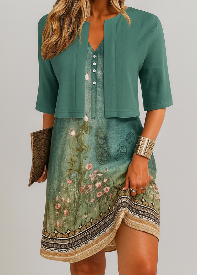 Elegant To Delt Lang Skjørt Kjole