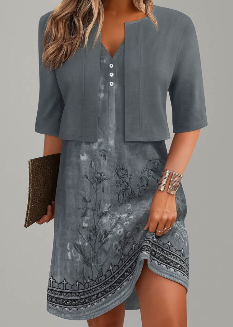 Elegant To Delt Lang Skjørt Kjole