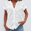 Kvinners Kortermet Blomstret Bluse
