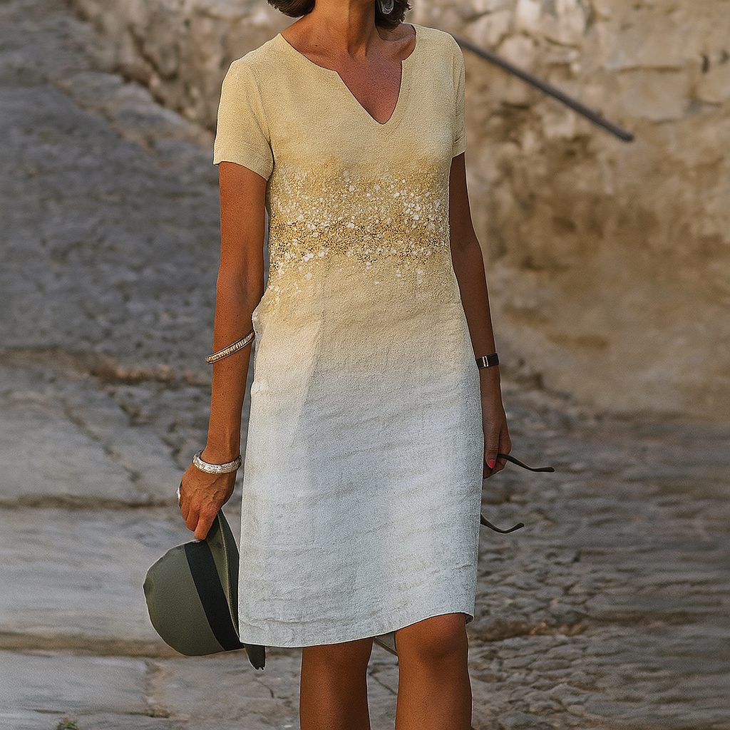 Kvinners Casual V-hals Kjole