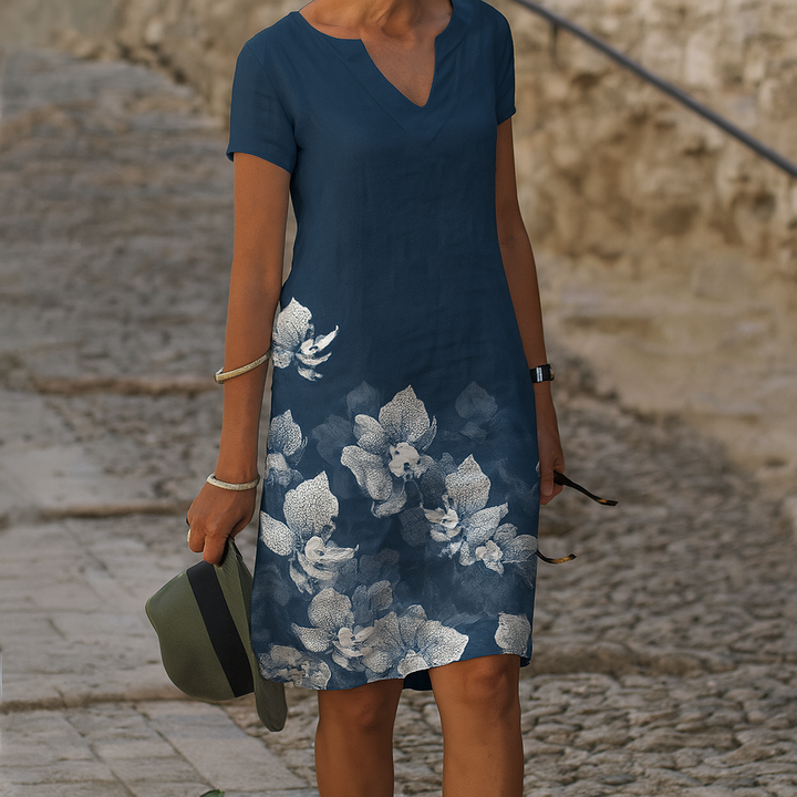Kvinners Casual V-hals Kjole