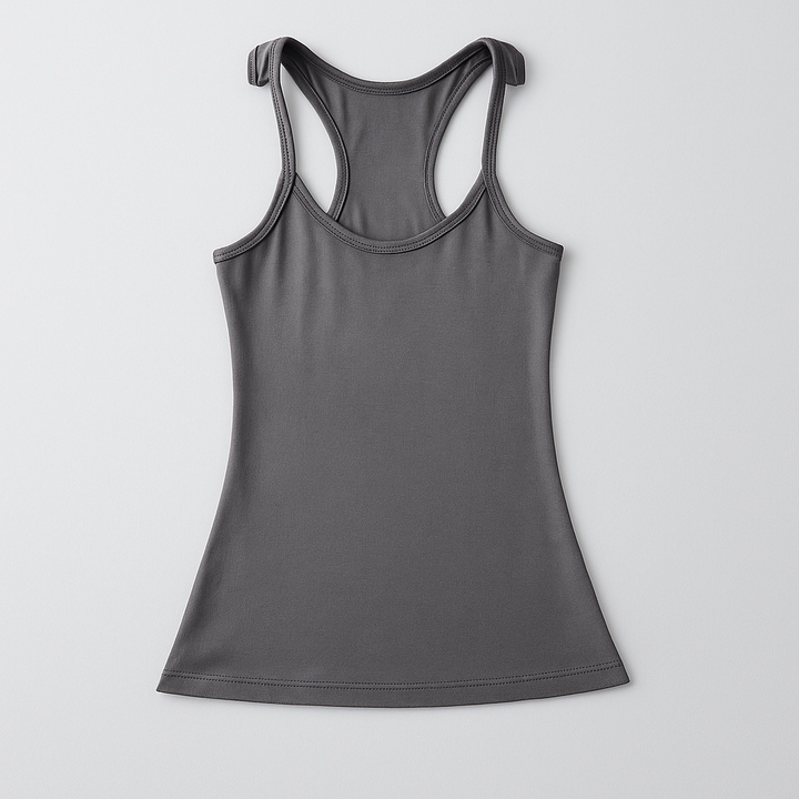 Kvinne Usynlig Stropp Ribbet Tank Top