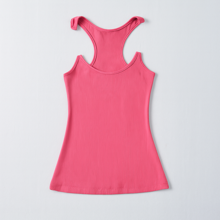 Kvinne Usynlig Stropp Ribbet Tank Top