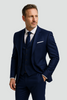 Miesten slim fit -muodollinen kolmiosainen puku liivillä