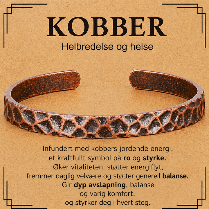 Vintage Rød Kobber Åpen Armbånd