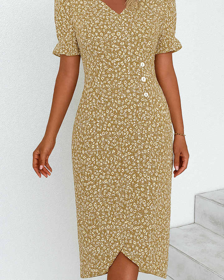 Kvinners Letvektig Bomullsblanding Maxikjole