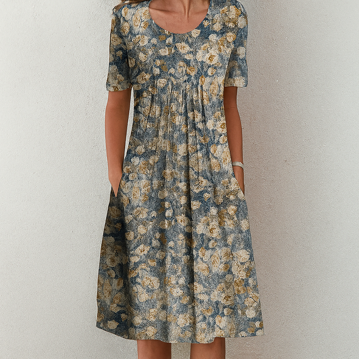 Uanstrengt Vintage Blomstrete Volanger Sommerkjole