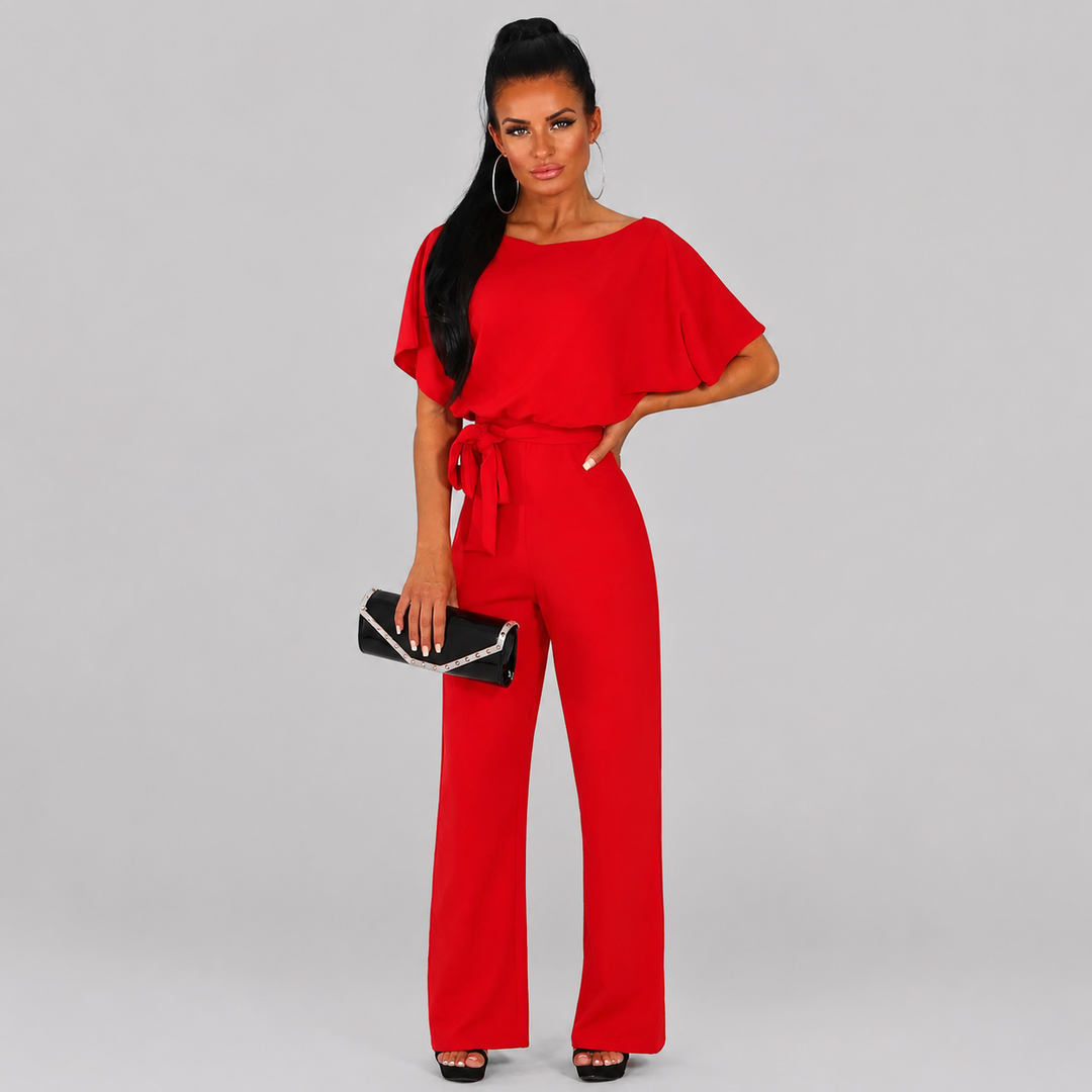 Dame Kort Erme Rett Bein Jumpsuit