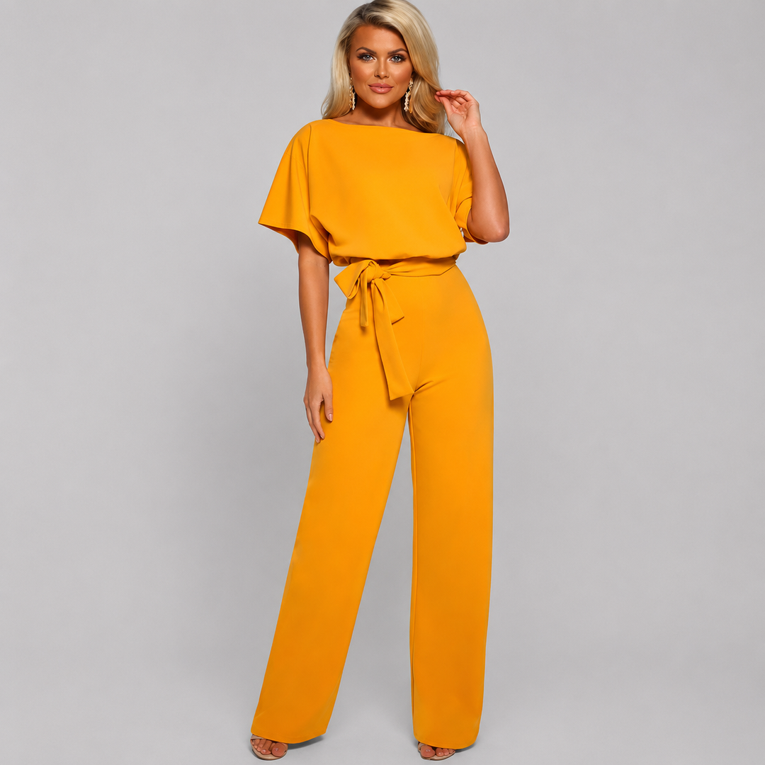 Dame Kort Erme Rett Bein Jumpsuit