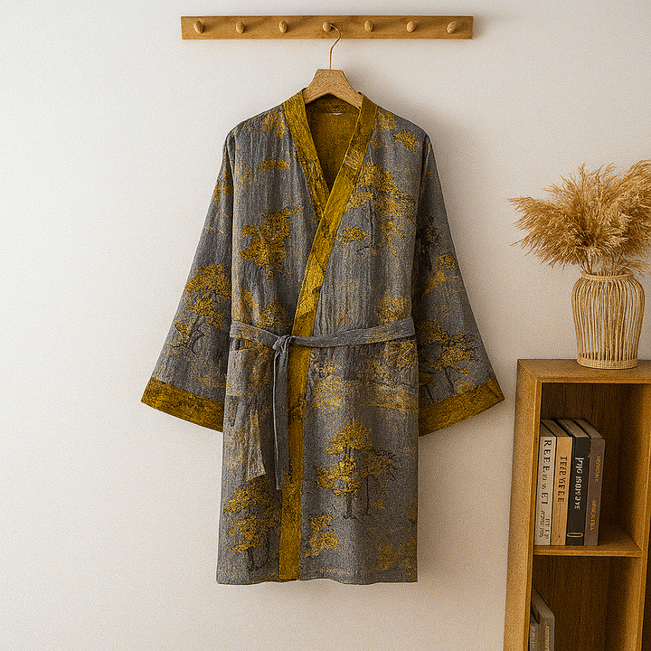 Lettvekts Men’s Bomull Kimono Robe
