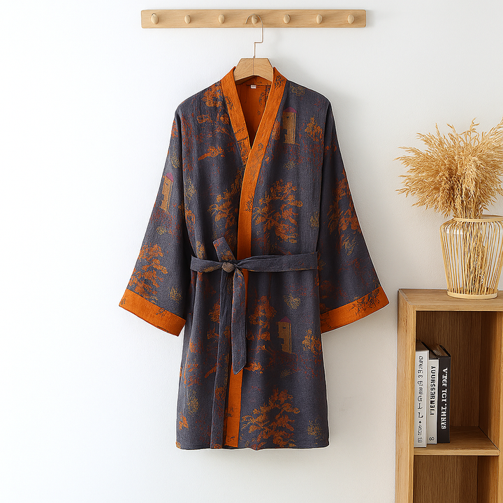 Lettvekts Men’s Bomull Kimono Robe