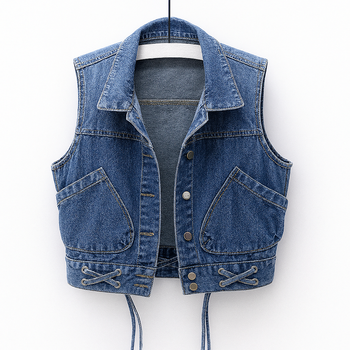 Ermeløs Kvinners Lettvekts Denim Vest