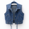 Ermeløs Kvinners Lettvekts Denim Vest