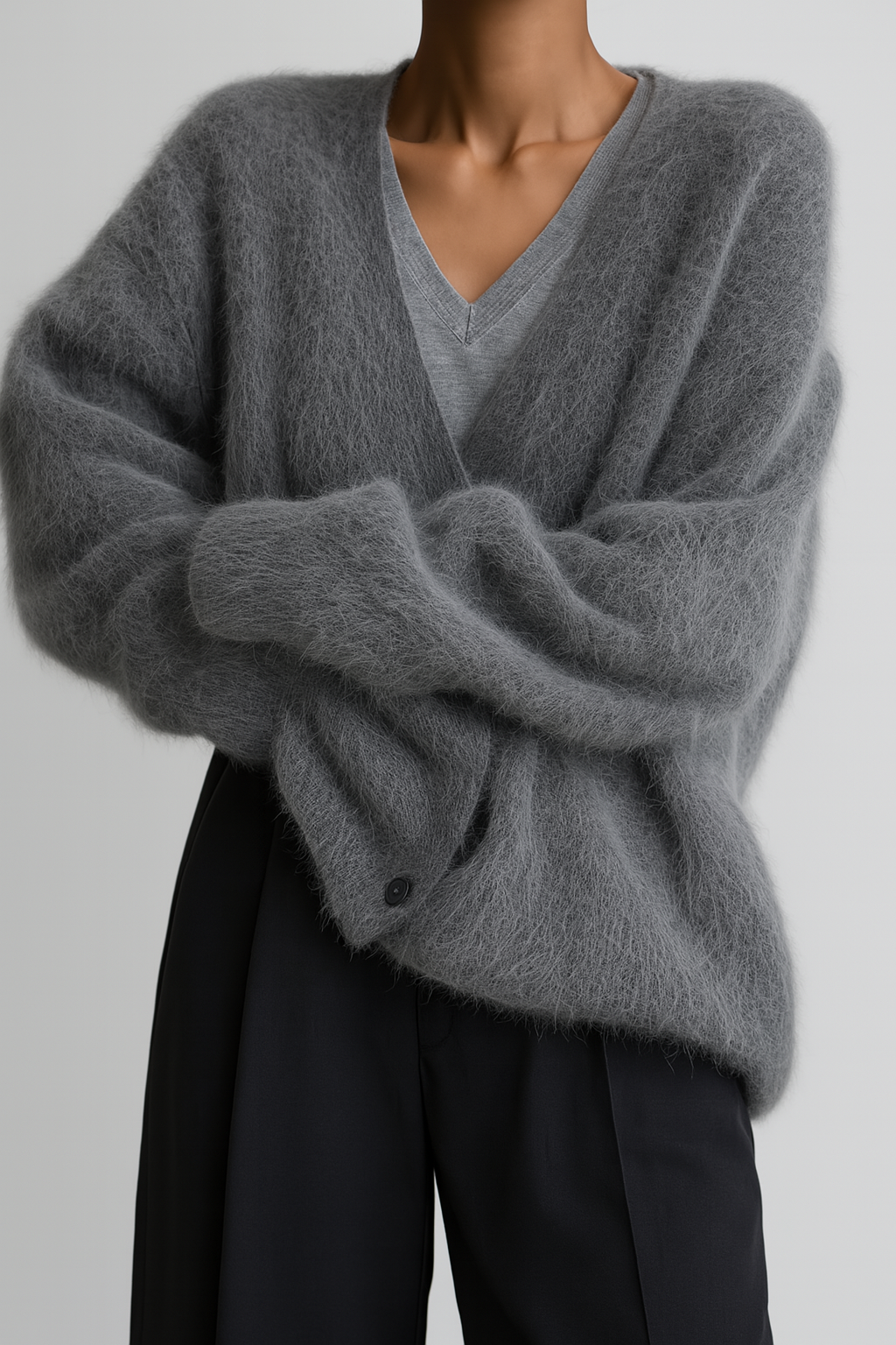 Kvinners luksus fin ull cardigan