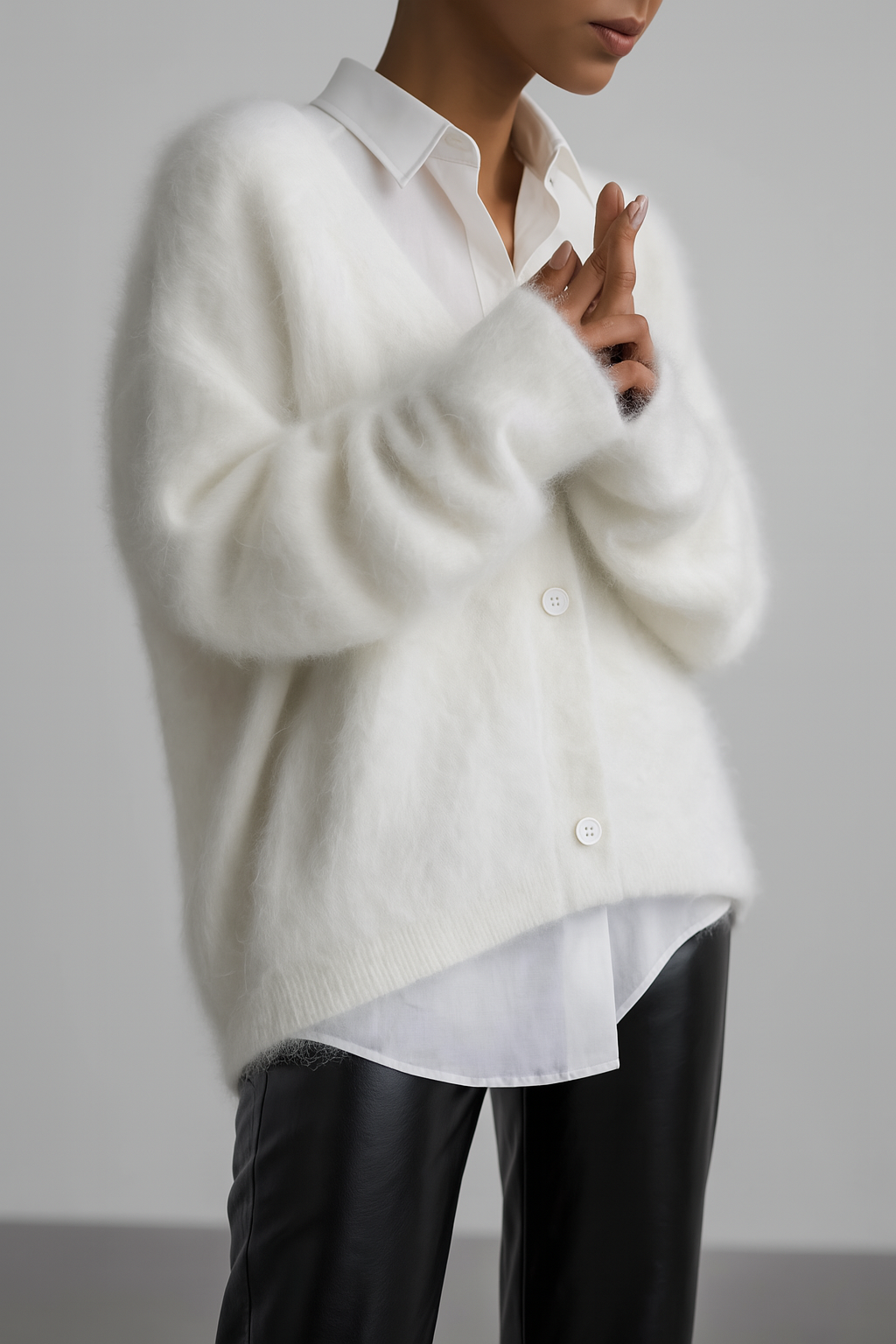 Kvinners luksus fin ull cardigan