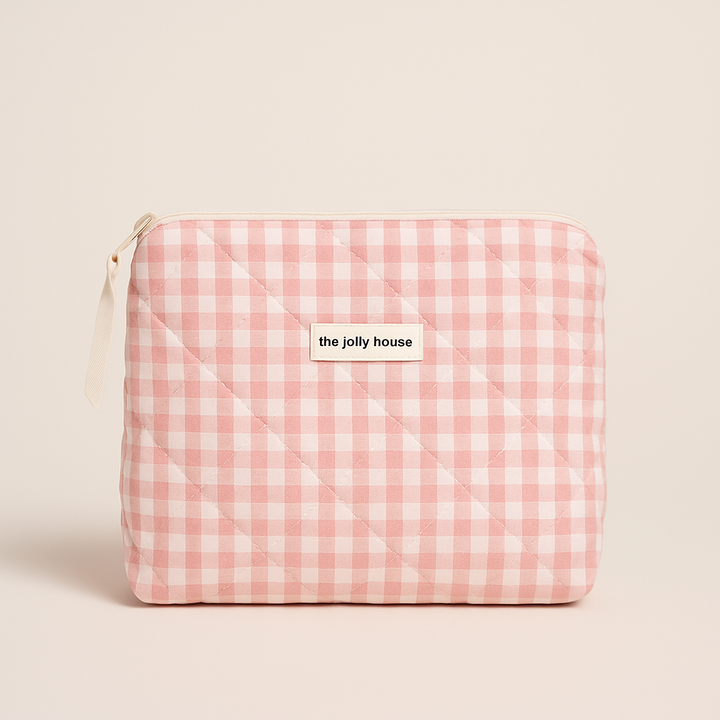 Rutet Quilted Kosmetikk Organiser