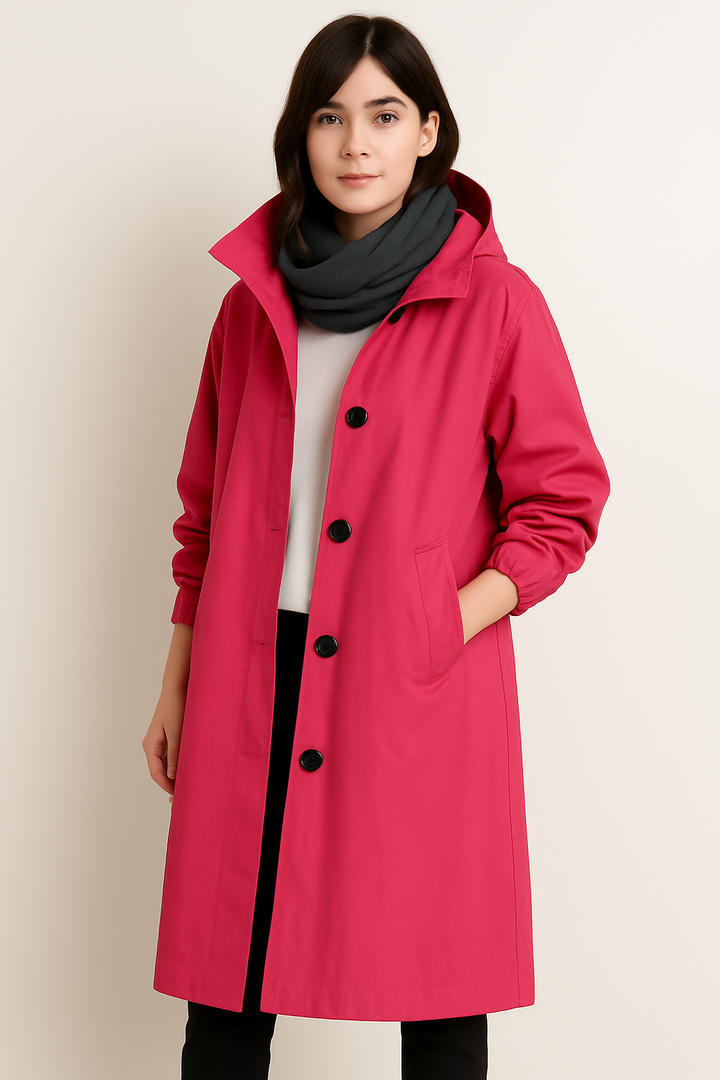 Lang trenchcoat med hette for kvinner – Ranya