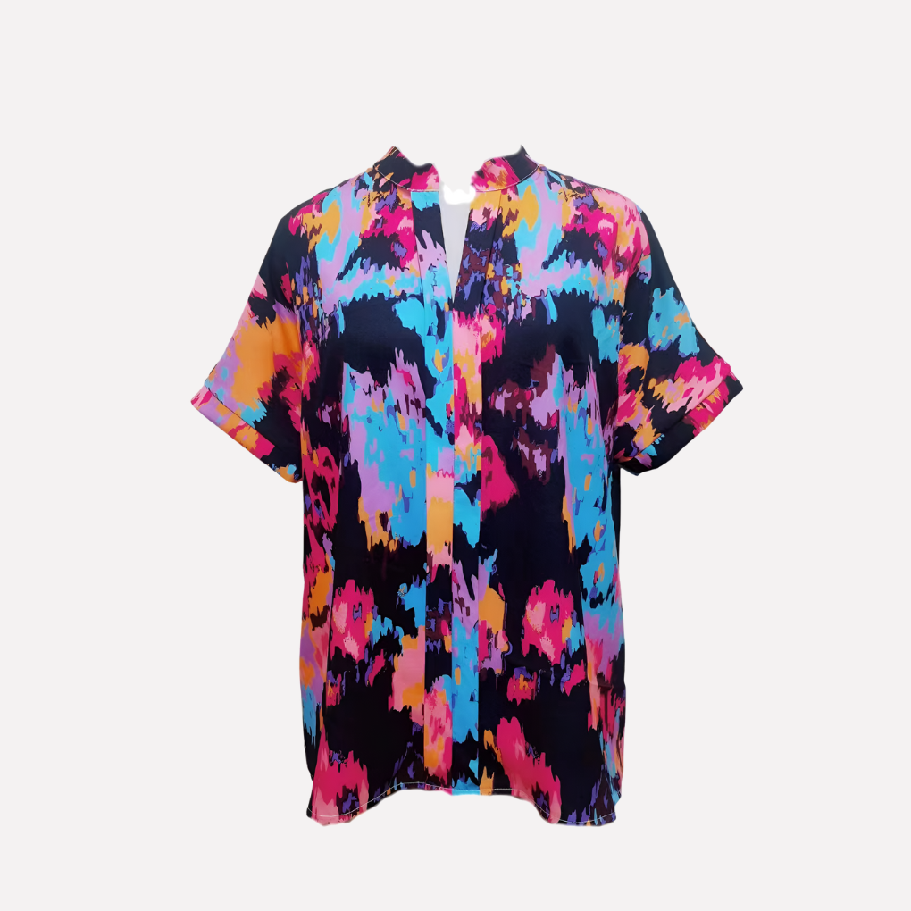 Kvinners Casual V-Hals Paisley Print Drop-Skulder Bluse