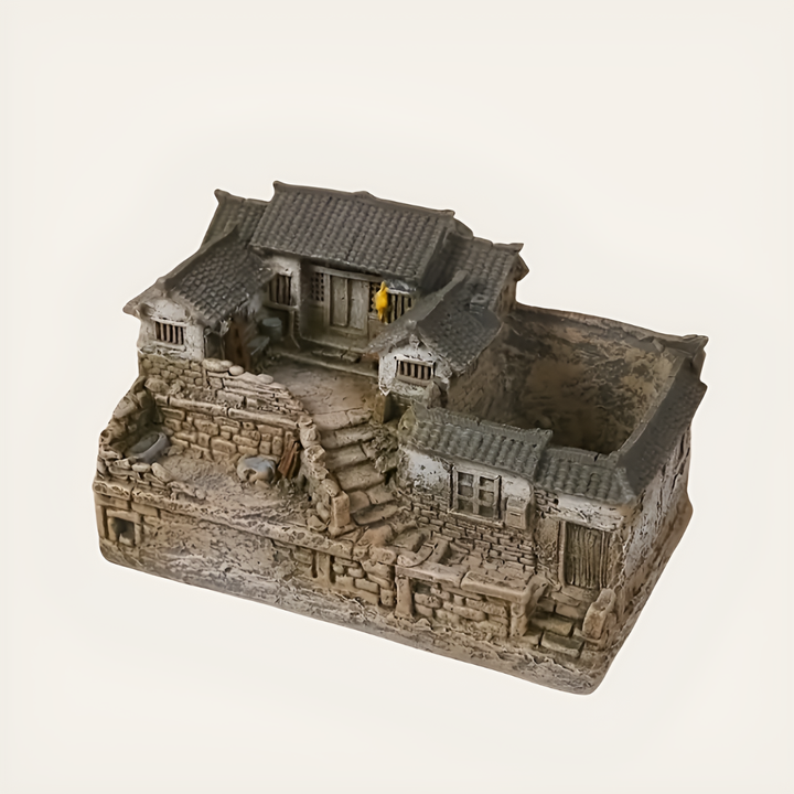 Rustikk Hytte Hage Statue