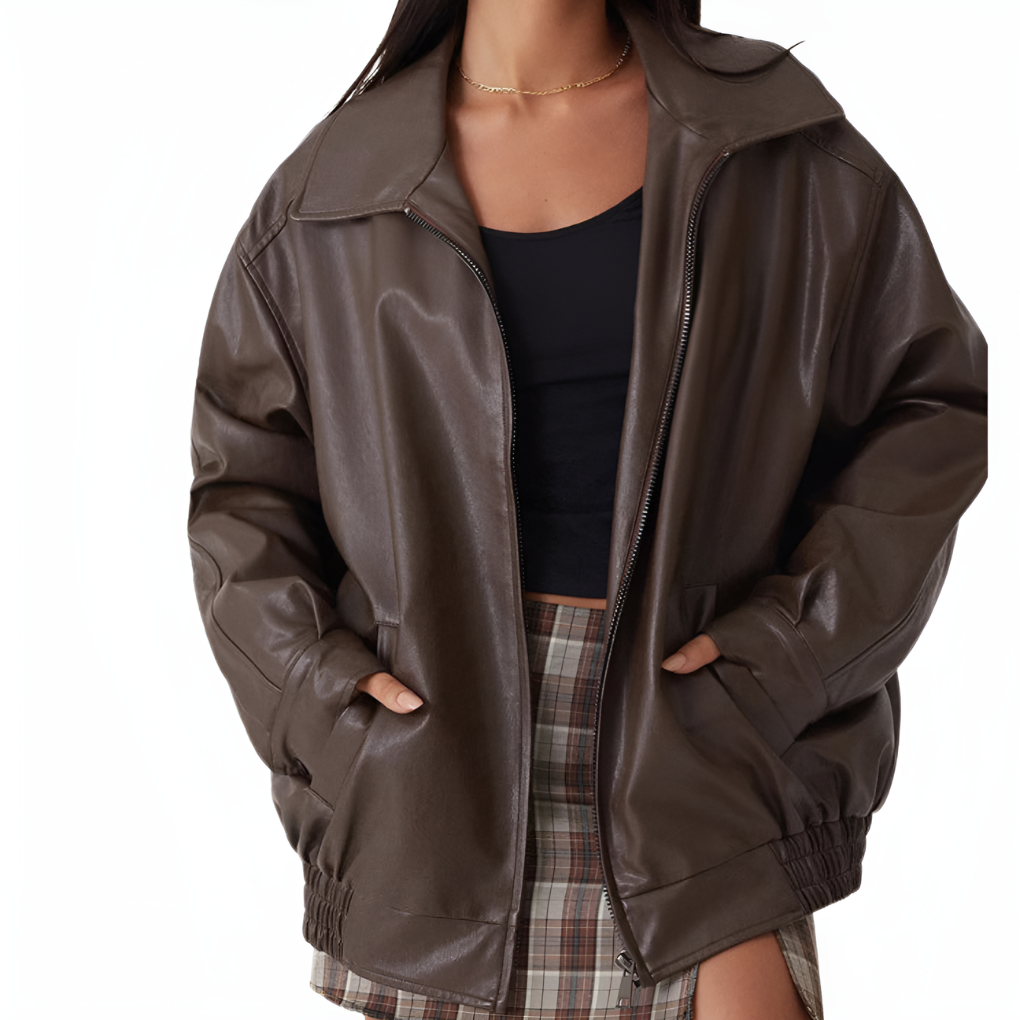 Kvinners Oversized Bomber Jakke
