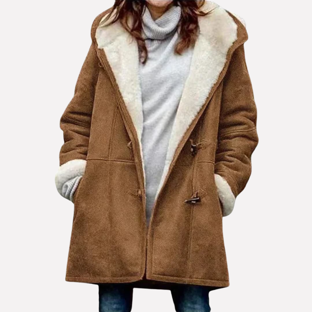 Kvinners Jakke med Hette og Toggle Lukking