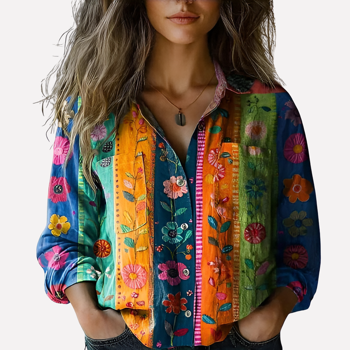 Kvinners Knapp-Ned Skjorte