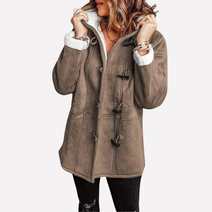 Kvinners Jakke med Hette og Toggle Lukking