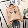 Dame Hettegenser med Smiley-print – Med Hette, Avslappet Streetwear
