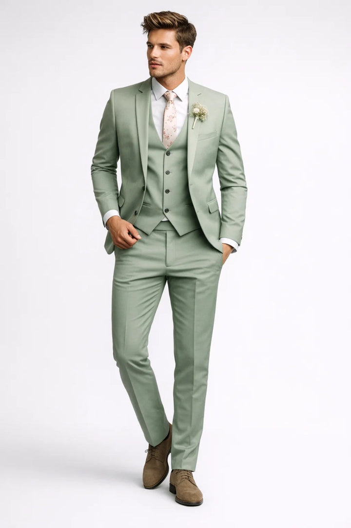 Herre Tredelt Dress Slim Fit – Blazer, Vest og Bukse