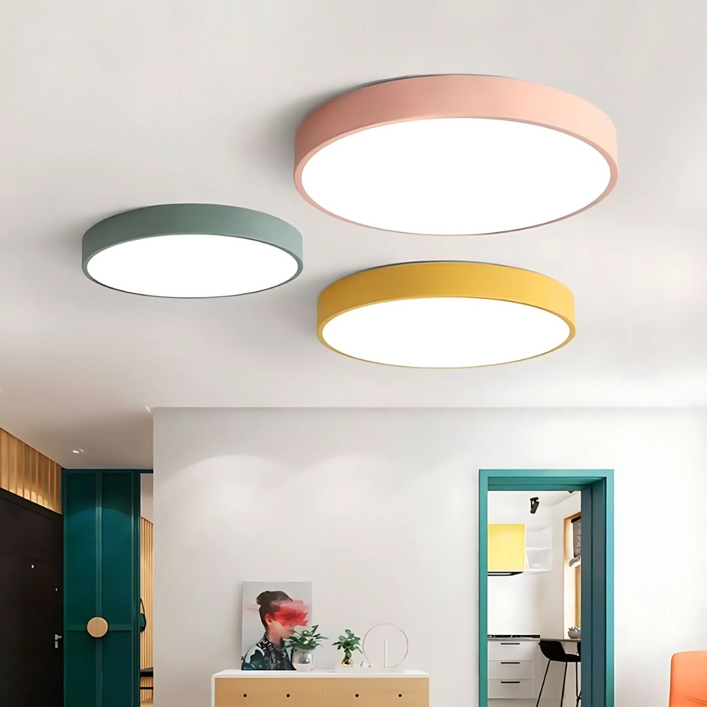 Delos taklampe i skandinavisk tre | Naturlig LED-designlampe