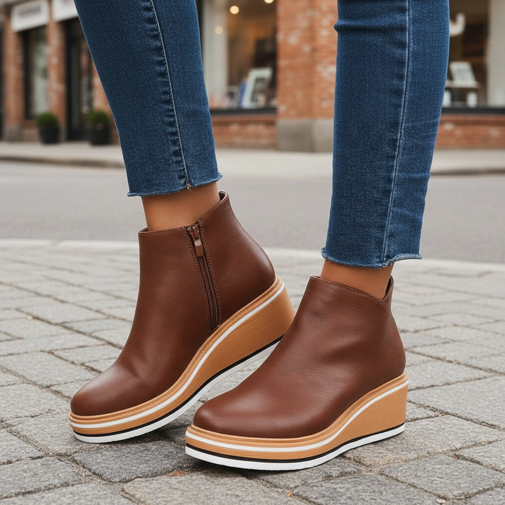 Dr. Martens-lignende støvletter med plattform for dame - Natalie