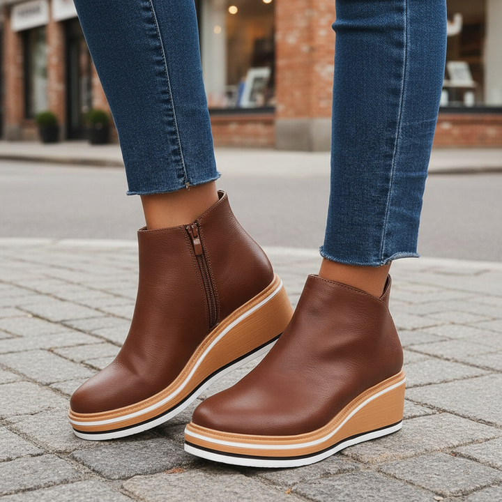 Dr. Martens-lignende støvletter med plattform for dame - Natalie