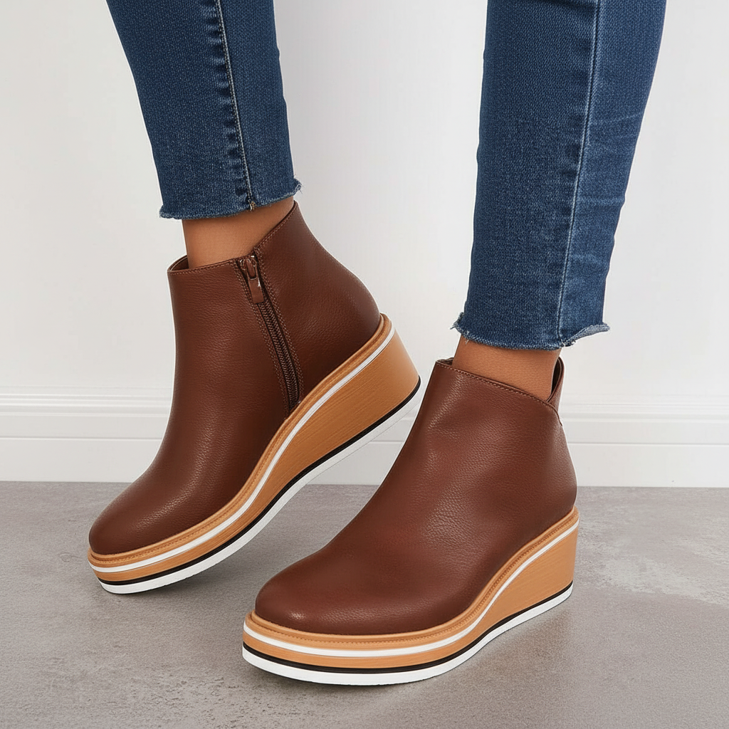 Dr. Martens-lignende støvletter med plattform for dame - Natalie