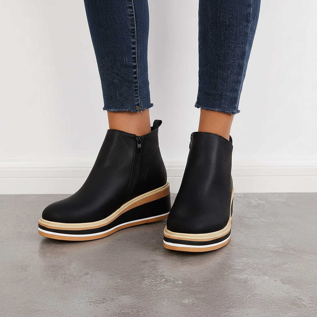 Dr. Martens-lignende støvletter med plattform for dame - Natalie